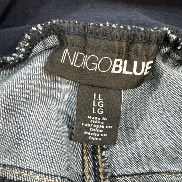 Indigo Blue Super Stretch Maturnity Jeans L Blue Denim Boot Cut - Picture 4 of 15